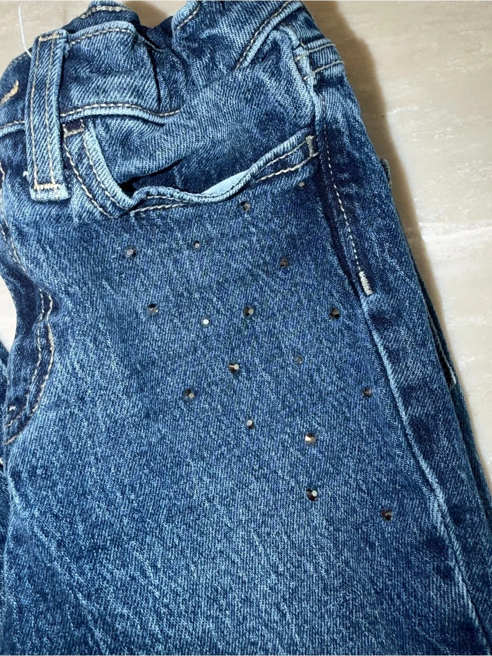 Old Navy Girls Size 8 High-Rise Rhinestone Flare Jeans